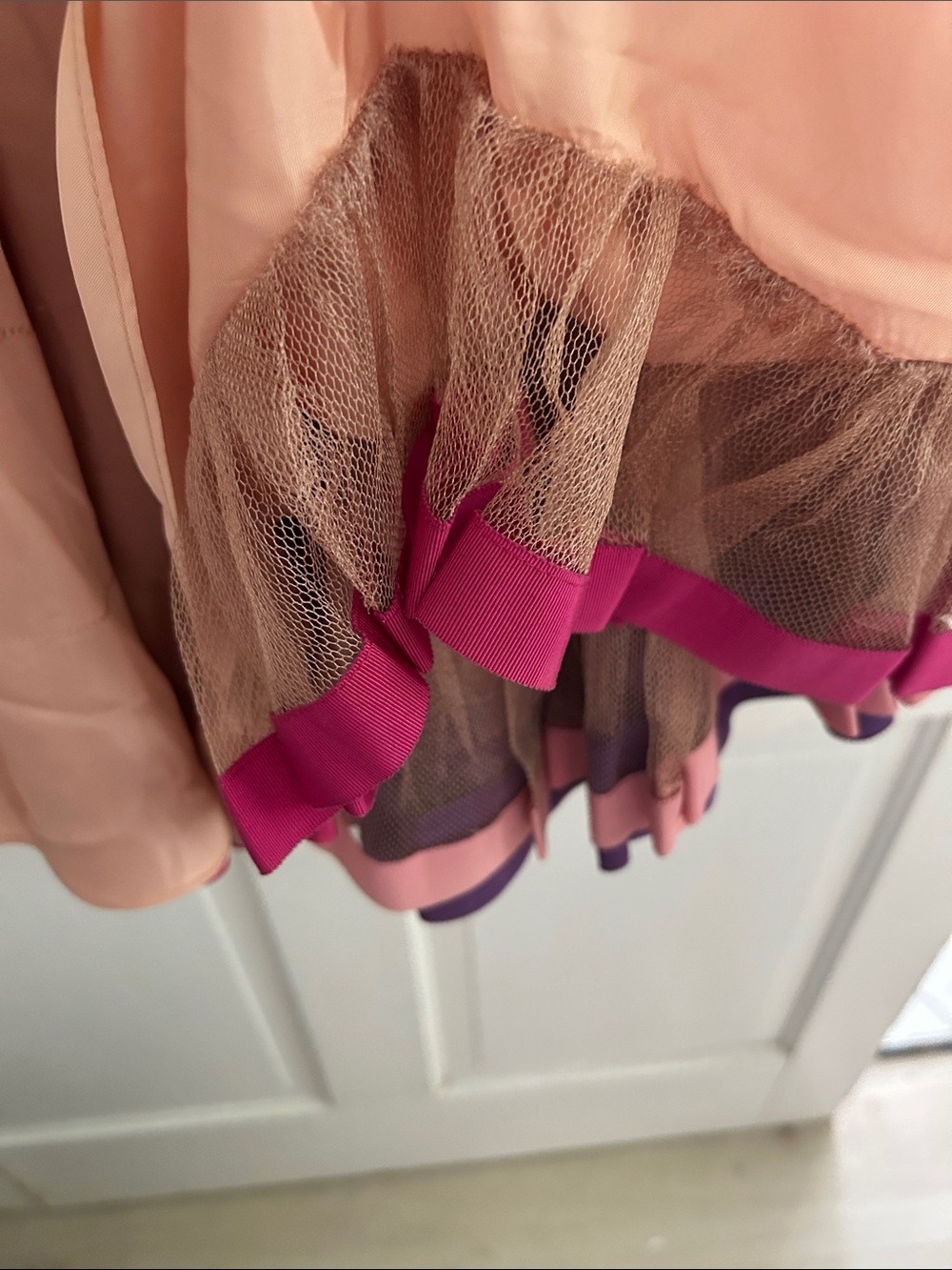 Vintage satin Women's Peach A-Line Skirt - Picture 2 of 5